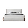 88.98" Queen Bed Sandro Bed White Boucle & Walnut Finish - Acme Furniture: Linen Upholstery, Chrome Frame, No Tools Assembly - image 2 of 4