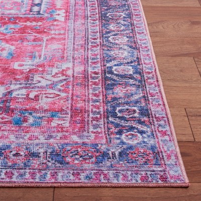Serapi Navy and Red Hand-Knotted Wool Area Rug - 6'7" x 9'