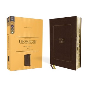 Kjv, Thompson Chain-Reference Bible, Large Print, Leathersoft, Brown, Red Letter, Thumb Indexed, Comfort Print - by  Zondervan (Leather Bound) - 1 of 1