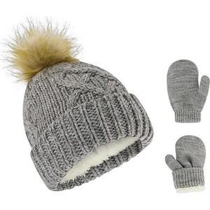 Rising Star Baby Girls and Boys Hat with mittens set, Winter Set for infants Ages 0-24 months - 1 of 2