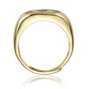 Charming 14k Yellow Gold Plated Promise Ring with Amethyst Cubic Zirconia Cluster and Heart-Shaped Halo for a Beautiful and Elegant Expression of Love - 2 of 2
