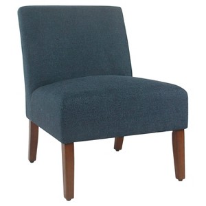 Carson Armless Accent Chair Washed Indigo - HomePop , Washed Blue