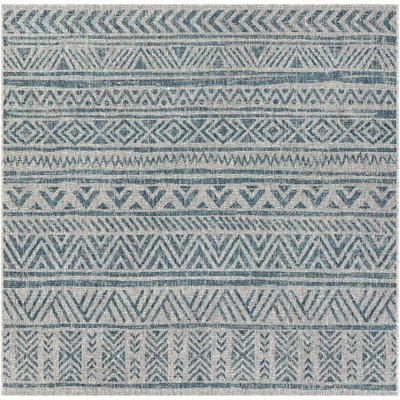Hauteloom Novato Aqua All Over Pattern Performance Rug