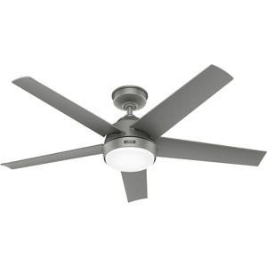 Hunter Fan 52" Skyflow Weather Max Indoor/Outdoor Ceiling Fan with LED Light Kit and Wall Control Matte Silver - 1 of 4