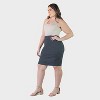 24seven Comfort Aapparel Womens Plus Elastic Waist Solid Color Knee Length Pencil Skirt - 2 of 4