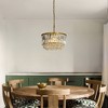 ALOADECOR 3 Lights 16" Modern Glam Gold Round Chandelier With Clear Crystal - 2 of 4