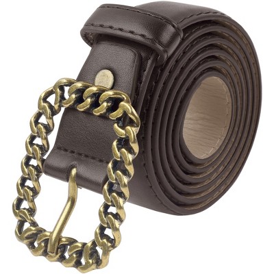 INSPIRE CHIC Women's Retro Simple Chain Square Buckle Decorative Belts