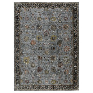Black Gray And Brown Floral Medallion Area Rug - 1 of 4