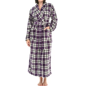 ADR Women's Long Robe, Fleece Plush Robe Woman, Cozy Regular & Plus Size Women's Bath Robe - 1 of 3