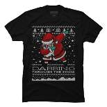 Men's Design By Humans Dabbing Through The Snow Santa Shirt Ugly Christmas Sweater By vomaria T-Shirt