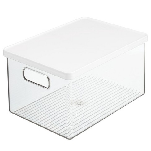 Mdesign Plastic Storage Bin Box Container, Lid And Built-in Handles