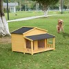 Dog Cage Big With Waterproof, Dog House Outdoor For Medium Dogs, Wood Pet House Dogs, Log Cabin Style Dog House With PVC Top Plate-Cuddlewood - 2 of 4