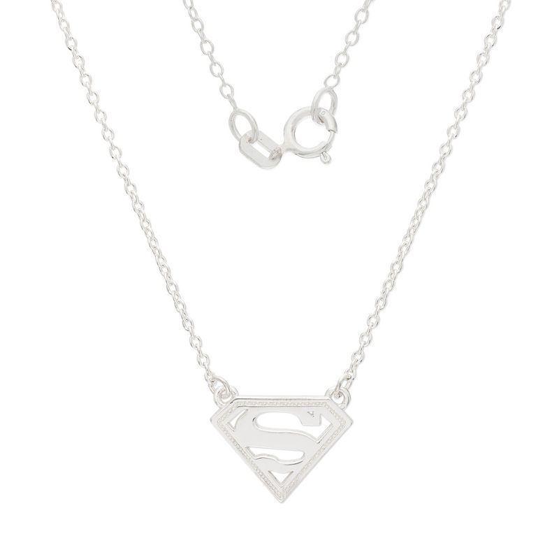 DC Comics Superman Superhero Logo Sterling Silver Pendant Necklace, 18'', 4 of 6