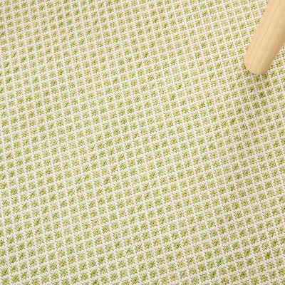 Courtyard Charm Ivory Green Geometric 8' x 10' Easy-Care Rug