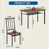 COZONY 4-Piece Farmhouse Dining Set, Wooden Kitchen Table & Chairs w/ Storage & Adjustable Legs - 2 of 4