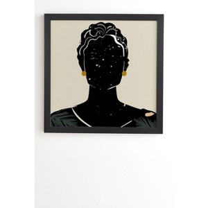 12" x 12" Domonique Brown Black Hair No. 5 Framed Wall Art Black - Deny Designs - 1 of 4