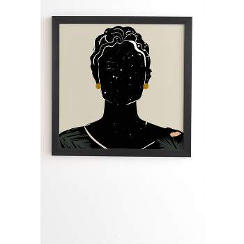 Domonique Brown Black Hair No. 5 Framed Wall Art Black - Deny Designs