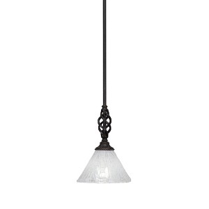 Toltec Lighting Elegante 1 - Light Pendant in  Dark Granite with 7" Italian Ice Shade - 1 of 1