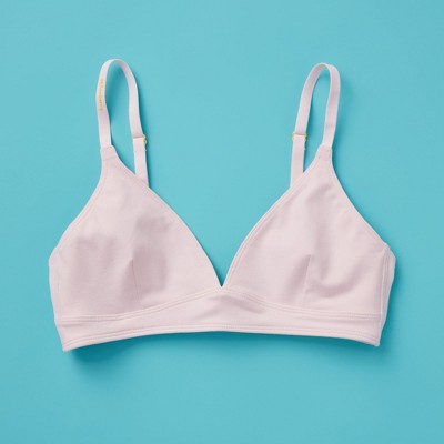 Yellowberry Girls' Triangle Full-coverage Bra With Convertible Straps - X  Small, Pale Pink Bubble : Target