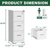 NicBex Locking File Cabinet with Drawers, Metal Space Saving Vertical Cabinet for Home & Office, Fits Letter/A4/Legal Files, Assembly Required, Black - 3 of 4