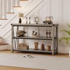 Farmhouse Console Table, 47 in Narrow Long Entryway Table with Storage, 3 Tier Wood Console Table for Living Room, Skinny Sofa Tables Behind Couch - 3 of 4