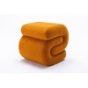 Cesicia S-shape Teddy Fabric Ottoman, Makeup Stool Footstool, 16.93" D × 19.69" W × 16.34" H - 3 of 4