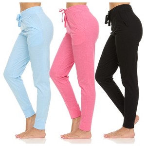 Womens Running Workout Fleece Joggers Sweatpants with Pockets and Elastic Cuff, Pack of 3 Up to XXL - 1 of 4