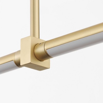 Gold Aluminum 3-Light LED Linear Pendant