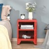 Industrial End Table, Living Room Side Table with Locker-Style Door and Adjustable Shelf - 4 of 4