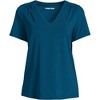 Lands' End Women's Short Sleeve Lightweight Jersey Gathered Shoulder T-Shirt - 3 of 4