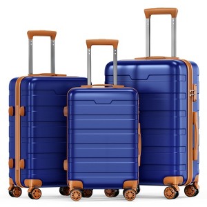 3-Piece PC+ABS Luggage Set with TSA Locks, 360° Spinner Wheels & Expandable Hard Shell Suitcases - 1 of 4