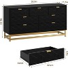 Dresser for Bedroom, Large 7 Drawer Dresser Organizer with Golden Metal Handle and Legs,Black - 4 of 4