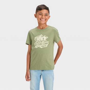 Boys' Short Sleeve 'Adventure Awaits' Graphic T-Shirt - Cat & Jack™ Olive Green