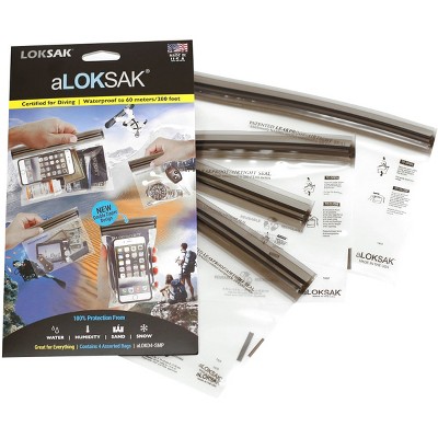 Loksak aLoksak Resealable Waterproof Storage Bags (5"x4", 4"x7", 6"x6", 9"x6")