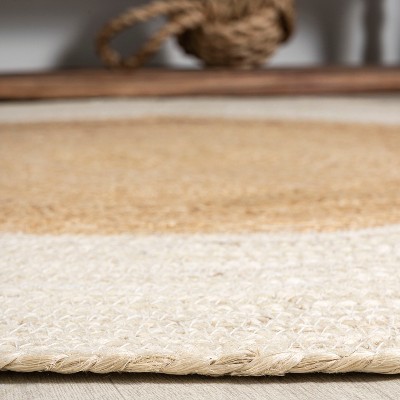 Oceana Cream/Natural Handcrafted Jute 6' Round Area Rug