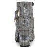 Allegra K Women's Plaid Pointed Toe Chunky Heels Ankle Boots - 4 of 4