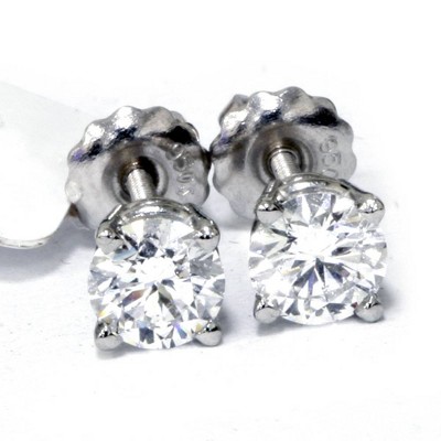 Pompeii3 14k White Gold 1 ct TDW Lab Created Eco Friendly Diamond Studs