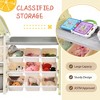 Multifunctional Toy Storage Cabinet With 14 Cubies, Kids Toy Organizer For Nursery Kids Toddler Room Playroom-Green/Grey - 4 of 4