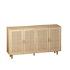 62.20" 4-door Rattan Storage Cabinet With Adjustable Shelves Multi-functional Storage Cabinet With Rattan Doors - 2 of 4