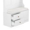 MAYEERTY Black 71" 6-in-1 Farmhouse Hall Tree with Shoe Storage, 7 Hooks & Bench - Entryway - 4 of 4