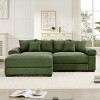 92" Modular Corduroy Sectional Sofa with Ottoman and 6 Throw Pillows, L-Shaped Oversized Cloud Couch for Living Room or Bedroom–The Pop Home - 3 of 4