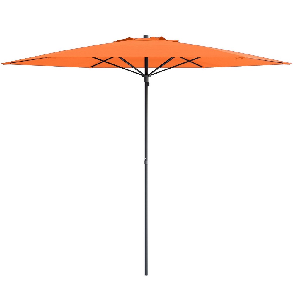 7.5' x 7.5' UV and Wind Resistant Beach/Patio Umbrella Orange - CorLiving: Steel Frame, Polyester Canopy, Includes Carrying Bag