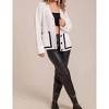 Women's Color Block Cardigan V-Neck Button Front Knit Sweater with Pockets - 2 of 4