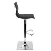 Faux Leather Contemporary Adjustable Swivel Barstool with Angled Seat and Chrome Base for Kitchen, Bar, or Office - 2 of 4