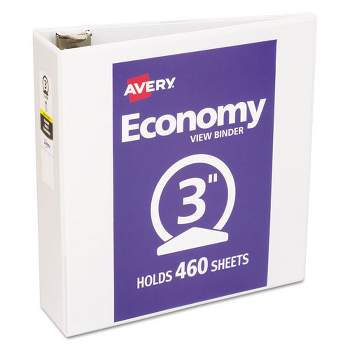 Avery Economy View Binder with Round Rings , 3 Rings, 3" Capacity, 11 x 8.5, White, (5741)