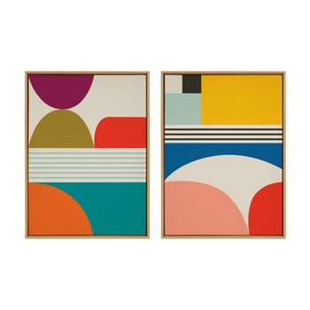 Kate & Laurel All Things Decor (Set of 2) 28"x38" Sylvie Mid-Century Patterns Framed Wall Arts by Rachel Lee of My Dream Wall Natural