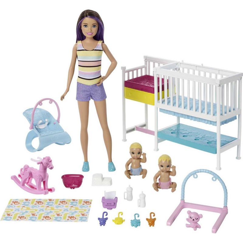 Barbie Skipper Babysitters Inc Nap &#39;n&#39; Nurture Nursery Dolls and Playset, 1 of 19