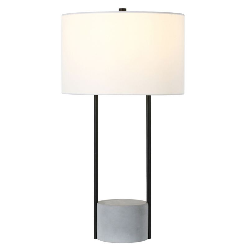Hampton &#38; Thyme 27.75&#34; Tall Table Lamp with Fabric Shade Blackened Bronze/Concrete/White, 4 of 8