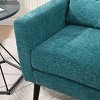 Racxily Comfy Reading Accent Chair, Chenille Living Room Lounge Chair - Ergonomic, Durable, Mid-Century Style for Bedroom/Study (Black) - 3 of 4