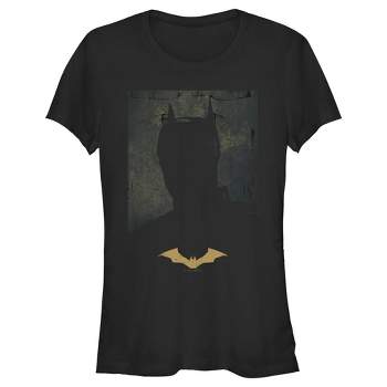 Juniors Womens The Batman Silhouette Portrait T-Shirt